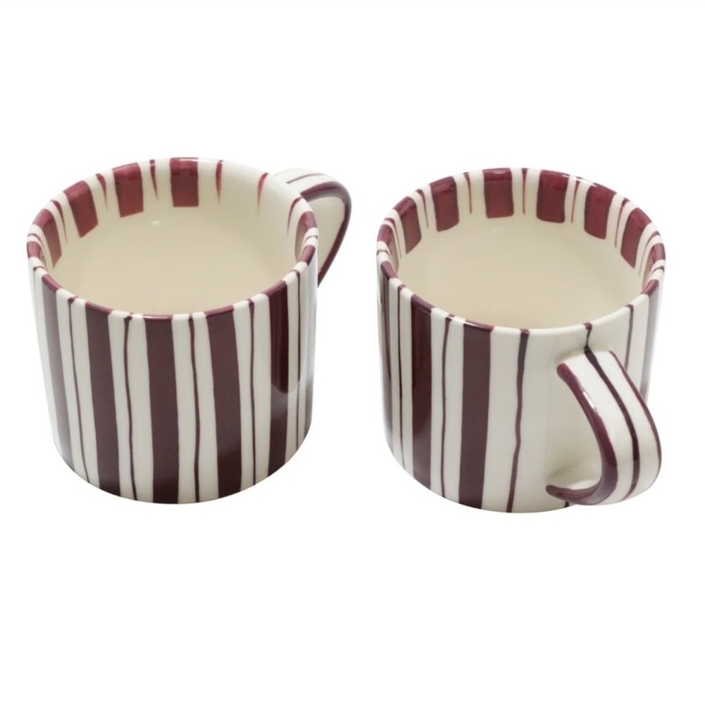 Noon & Moon - Set Of 2 Mugs In Cherry Lacquer